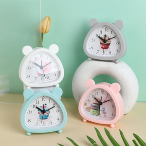 Reloj de alarma de oso de reloj de cuarzo de dibujos animados lindo